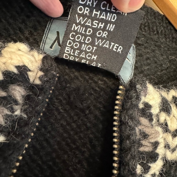 Vintage Motif Hand Knit Wool Nepal Zip Front Cardigan / Sweater / Jacket / small - Picture 4 of 9